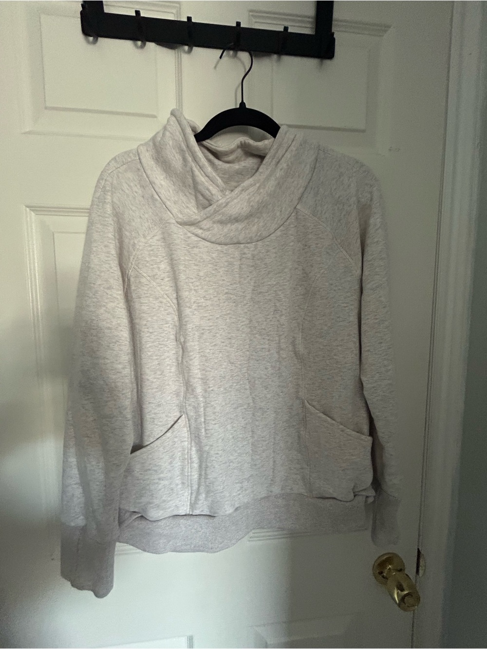 Cozy Cowl Neck Pullover Sweater - Light Gray